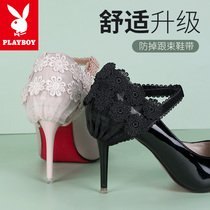 Playboy anti-falling artifact fashion lace Decorative strap shoes do not follow foot-resistant shoes