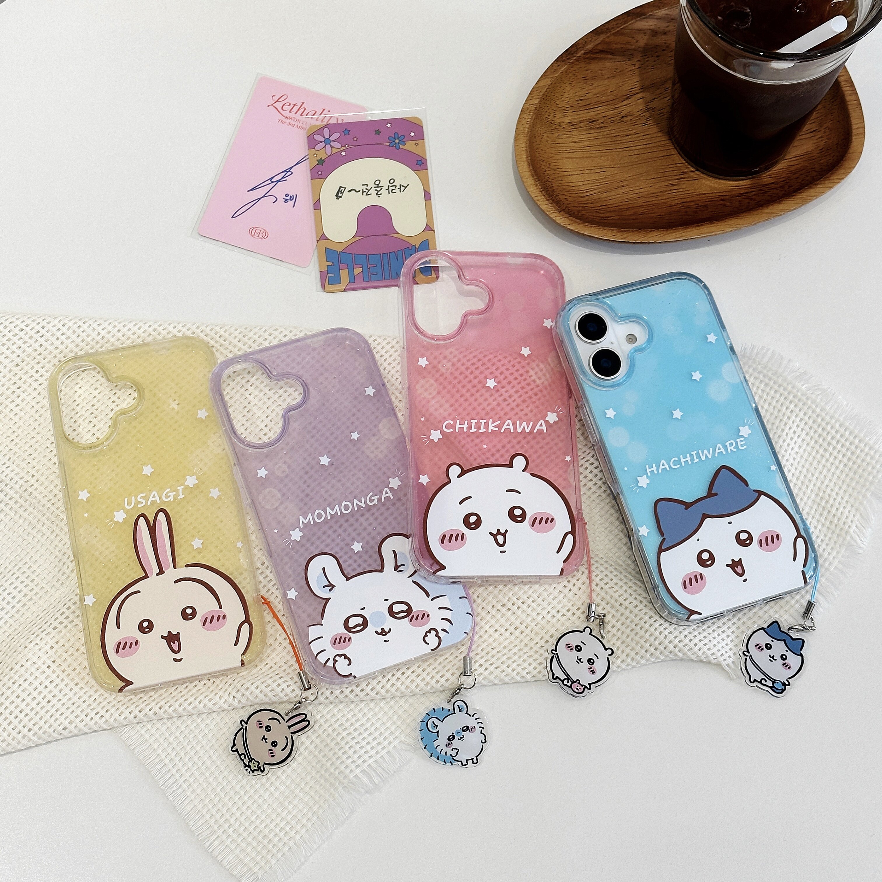 Girls Chiikawa Gradient Glitter iPhone Case