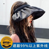 Japanese uv black rubber sunscreen hat children summer cover sun hat anti-UV air top hat hair hoop sunhat