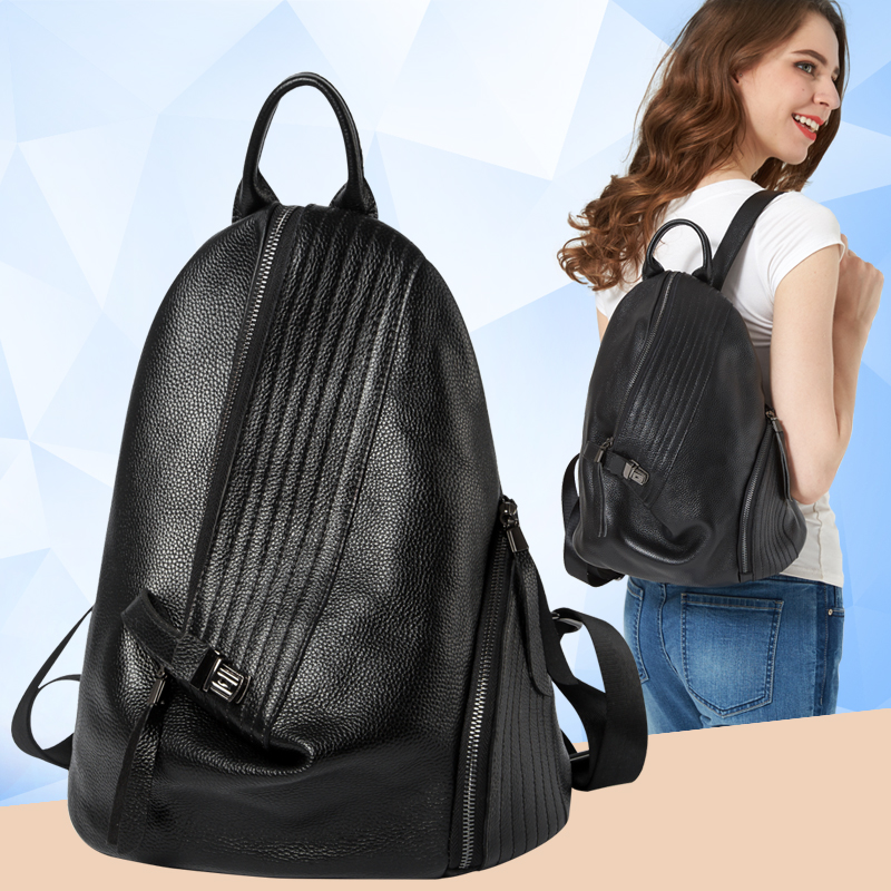 Yuanyan Genuine Leather Shoulder Bag New Korean version of Baitao first-layer cowhide backpack soft leather ladies fashion leisure bag