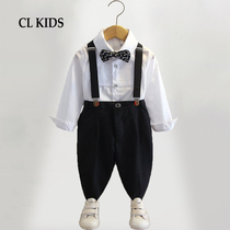 Male baby dress children Spring and Autumn small suit flower children suit British style boy casual birthday costume
