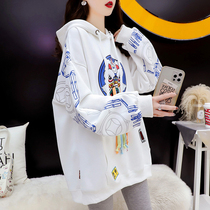 Pregnant womens spring clothing 2022 new fashion minus age foreign air Lianhood Weak belted jacket with a long jacket jacket