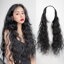 Wig female U-shaped corn hot curly hair piece one piece of long curly hair instant noodles curly unscented bulging hair small curly hair