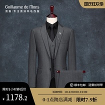 (Ao Jia) Suit Mens Suit Wool Business Casual Custom Suit Groom Wedding Dress Mens Formal Dress