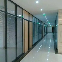Wuhan office double-layer hollow louver glass partition wall Airport partition wall Frosted glass high partition