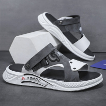 Sandshoe Mens Summer 2022 New Trend Casual Beach Slippers Outdoor Dual-use Non-slip Sport Soft Bottom Cold Drag