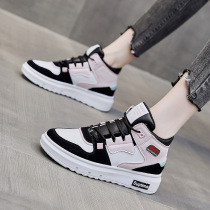 2021 new autumn and winter high shoes womens shoes ins tide Joker leisure sports aj explosive plus velvet white shoes