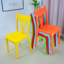 Thickened plastic backrest chair Food stall dining chair Hotel chair Home outdoor beach Adult fast food restaurant Plastic chair stool