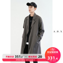 2021 Autumn New hanging wind coat men long loose Korean trend handsome over knee mens coat thin