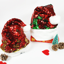 Christmas ornament double-sided flip-up Christmas sequined hat color bead pick adult antler Christmas hat