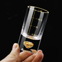 Household crystal glass gold foil Jinshan scale white wine cup wine dispenser Large 2 two 3 two spirits cup wine set