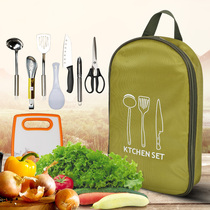 Outdoor cooking utensils portable set camping wild picnic tableware storage bag self driving tour supplies barbecue kitchenware