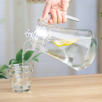 Cold Kettle Glass Cool Kettle Bottle Large Capacity Bubble Teapot Household Heat Resistant Cool White Open Duckbilled Pot Water Glass Suit