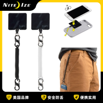 Naai NiteIze mobile phone security lanyard neck rope anti-lost key chain elastic key telescopic rope