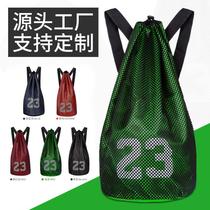 Corset pocket backpack basketball bag large capacity outdoor mens and womens fitness sports football bag drawstring ball shoe bag