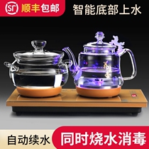 Fully automatic bottom kettle glass Electric Kettle tea blue light insulation integrated intelligent pumping teapot