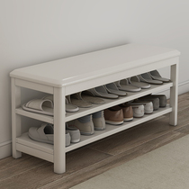 Nordic solid wood shoe bench shoe rack shoe stool shoe stool type shoe cabinet into the door can sit on the shoe stool entrance test shoe stool home