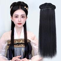 Hanfu wig integrated slob hair stirrup ancient dress Ming manufacturing type hand residual hair bag ancient wind hair 100 lap all headgear