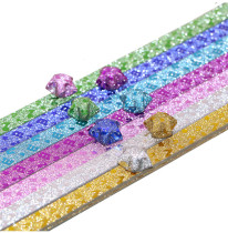 10-color sparkle star paper lucky star origami material fold star paper wishing paper handmade paper