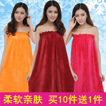 Beauty salon special bandeau bath skirt Bathrobe bath towel Customer womens perspiration clothes chest-wrapped winter pajamas