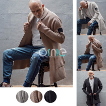 Italian sports trend brand click party Japanese line thick fluffy feeling green fruit collar long unbuttoned knitted cardigan