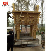 Zhengzhou Brass Pure Bronze Sculpture Custom Processing Landing Tripod Square Large Number Enterprise Image Decoration Pendulum Large Bronze Tripod