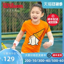 Wilson Wilson 2021 spring new cotton T-shirt boys and girls tennis sports short-sleeved