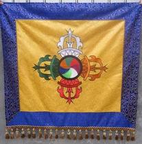 Tibetan Buddhism and religious supplies Tibetan embroidery table eight auspicious cross Vajra table cloth 1 meter