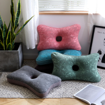 Single-hole ear pillow elderly care ear buckwheat shell hard pillow core pure color washed cotton pillowcase sleep aid without pressing ear pillow