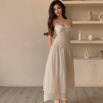 Fan-style human fish Ji lace splicing hanger with skirt children 2022 summer new gentle and long dress with slim and thin dress