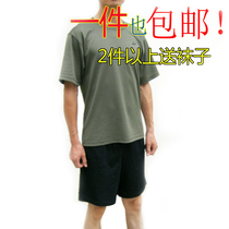 Summer sports suit Half-sleeved shorts suit Round neck t-shirt T-shirt Mens undershirt round neck