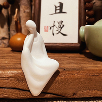 Zen ceramic tea tabletea decoration piece small monk character potty fish tank Chinese furniture