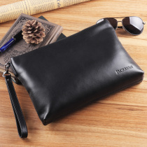 Mens handbag genuine leather handbag leather handbag high-end envelope handbag handbag hand grip for business casual large capacity clip wave