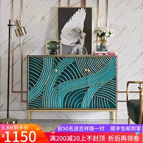  American solid wood entrance cabinet Light luxury modern decorative cabinet European-style entrance shoe cabinet Chinese-style foyer dining side cabinet painted