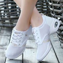 Dance shoes womens autumn new dance shoes breathable mesh soft bottom modern square dance shoes ghost dance exercise shoes