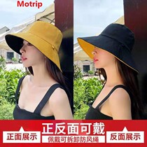 Two-sided Four Seasons Fisherman Hat Womens Summer Day Series Shade of Han Edition Tide 100 Hitch Sun Sun Sunscreen Hat