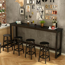 Simple modern wall bar table Household living room small dining table Long table Narrow table High foot table Coffee milk tea shop table