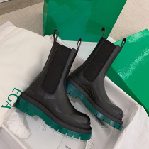 mona same shoes 2021 new mid-Boot Mens smoke tube boots transparent green thick-soled Martin boots women Chelsea boots