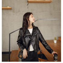 Zhang Ruonan star with sheep leather jacket women 2021 Winter new locomotive loose jacket small leather jacket