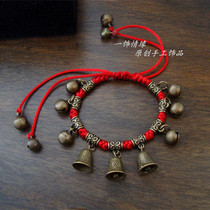 A decoration of love baby year of life evil spirits red rope bronze bell fish butterfly bracelet anklet woven jewelry