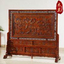Double-sided screen entering the door to block the floor screen for more than a year solid wood screen Chinese antique entrance partition