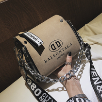 Han Dai broadband womens bag 2021 new leather trend personality bucket bag Joker ins letter shoulder bag