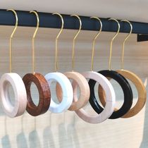 Wooden ring round adhesive hook wrap towel rack towel with hook rack circle wooden ring can open ring clothing store hanger