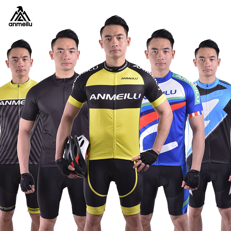 Anmei Road Bicycle Bike Bike Suit Men's Suit Summer Short-sleeved Mountain Bike Cycling Top Short Pants Biking Equipment