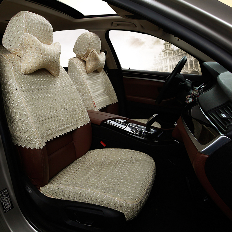 Lace half-set BMW Audi Porsche Land Rover special cushion Four Seasons fabric embroidery car seat cover half-package