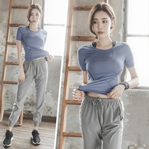 Sports suit womens 2021 summer thin casual fashion quick-drying yoga suit Gym outdoor morning run running suit