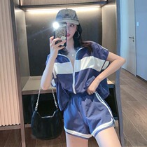 Tide Cards 2022 Summer New Aging Short Sleeves Shorts Sunscreen Suit Casual Fashion Sportswear Two Sets Women