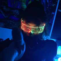 Goggles net red led Bundy glasses luminous future science and technology sense Cyberpunk performance cool equipment Harajuku wind