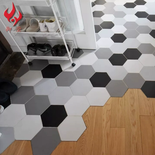 Шестиугольная кирпичная плитка плитка из черно -белой серой кирпичной кухонная комната настенная плитка антикварная кирпичная северная европейская стиль