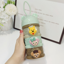 Baby milk powder box portable out supplementary food baby packaging small rice powder box sealed milk powder grid storage tank